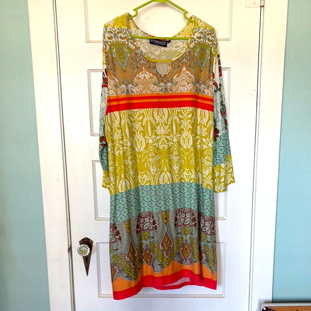 Pyramid Collection Colorful Patterned Dress Size 1X